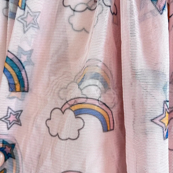 Tucker + Tate Kids Skirt 7 Rainbow Star Pink Peachskin Comets Mesh Elastic Waist - Picture 5 of 8